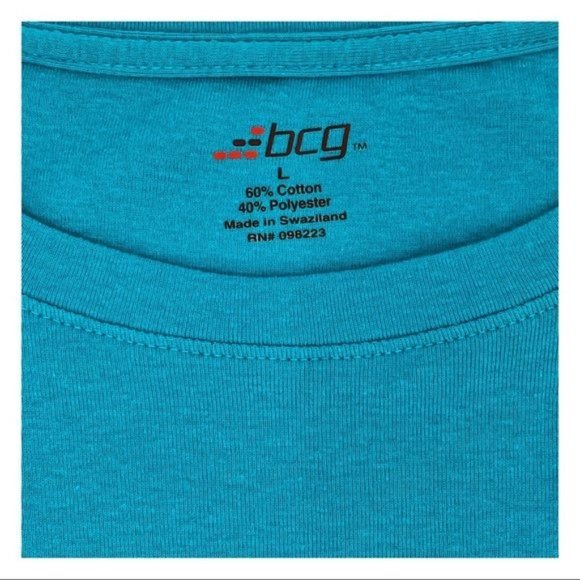bcg Long Sleeve Crew Neck Tee Teal Large NWT - Picture 3 of 4